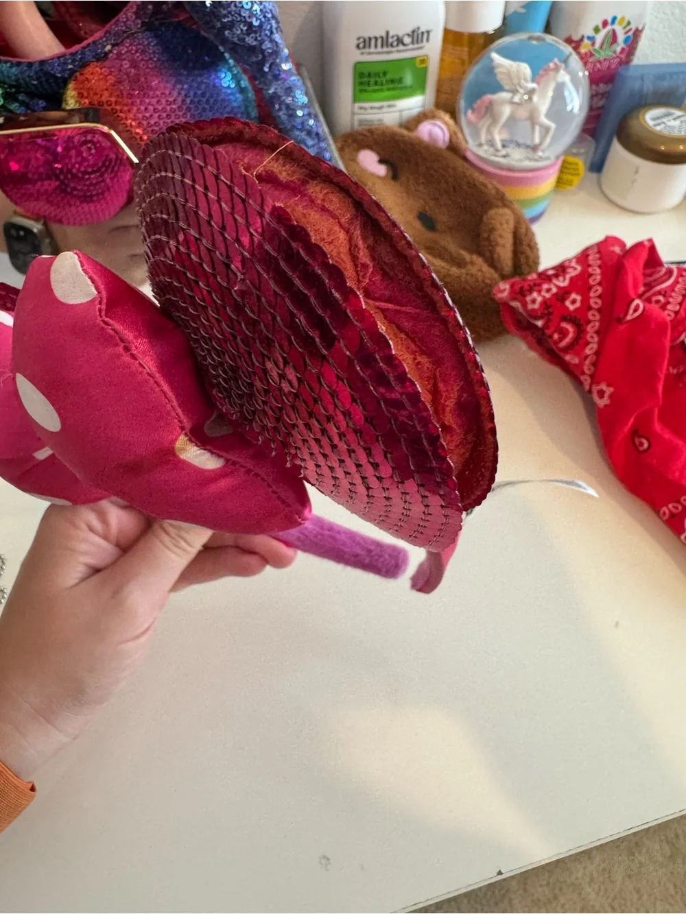 Pink Sequin Minnie Ear Headband